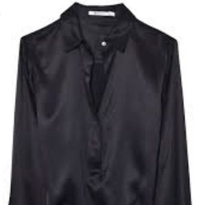 Satin Collar Bodysuit Blouse